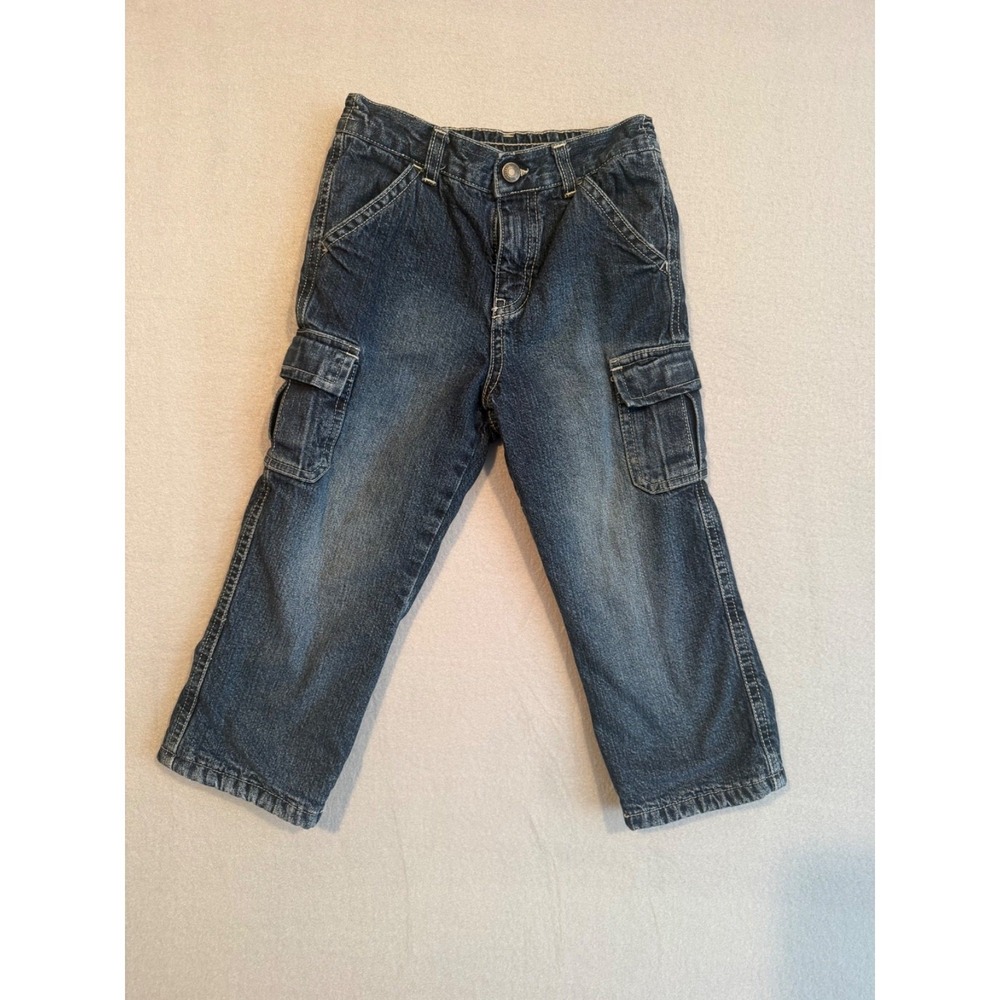 Vintage 2003 Old Navy boys Cargo jeans size 2T Camo fleece lined Y2K Denim pants